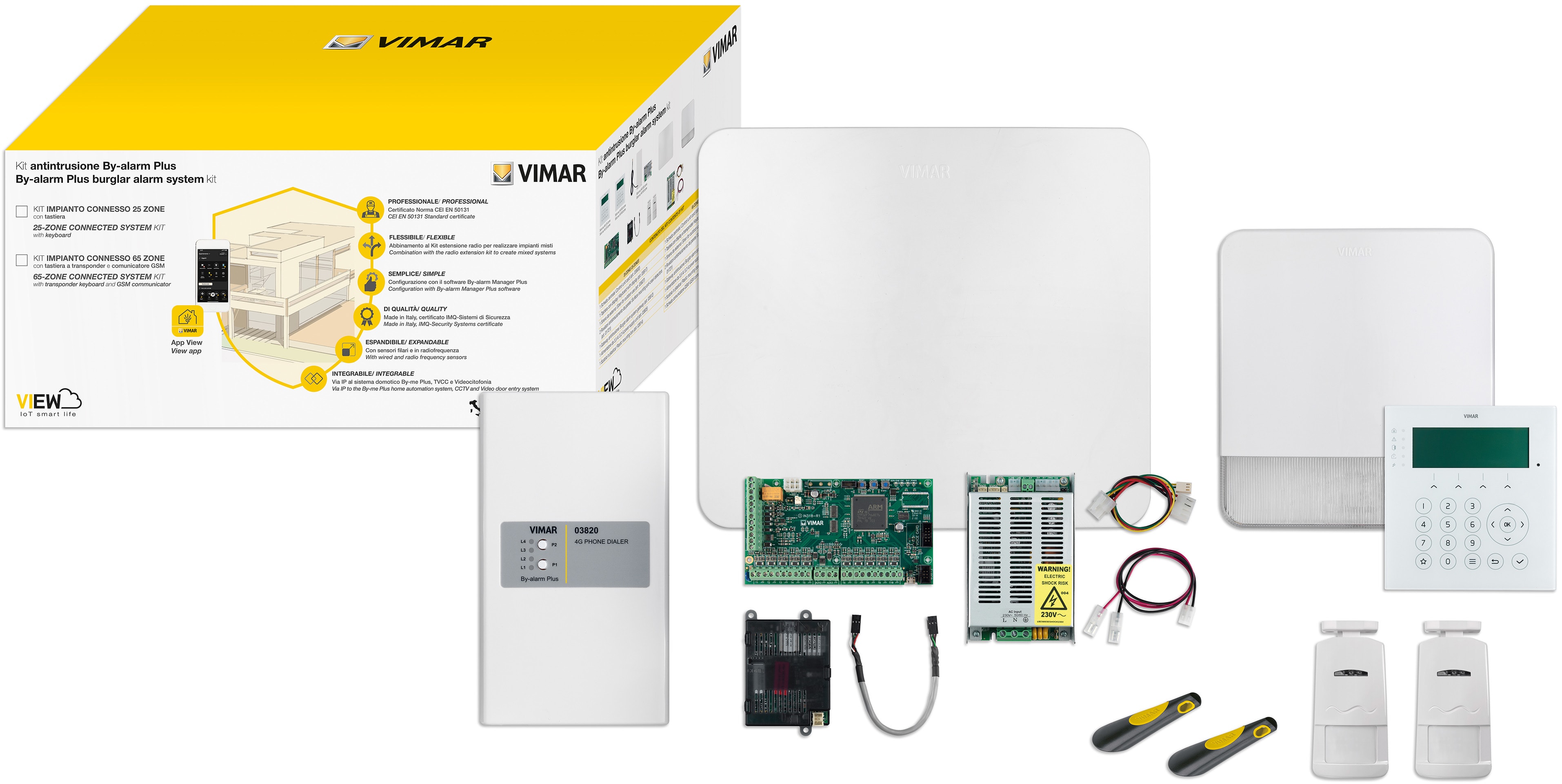 VIMAR SPA - VIW0K03801.02 BY-ALARM PLUS KIT 65 ZONE+GATEWAY IP/GSM