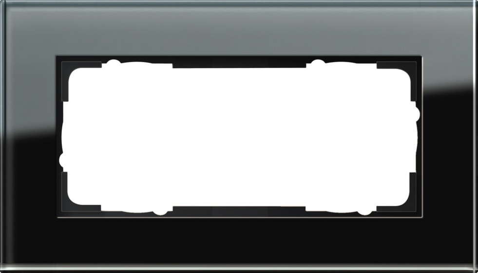 GIRA - GGI100205 PLACCA 2-M S/COC GIRA ESPRIT VETRO NERO