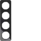 BERKER - BRK10142145 CORNICE 4P SERIE R1 NERO LUCIDO