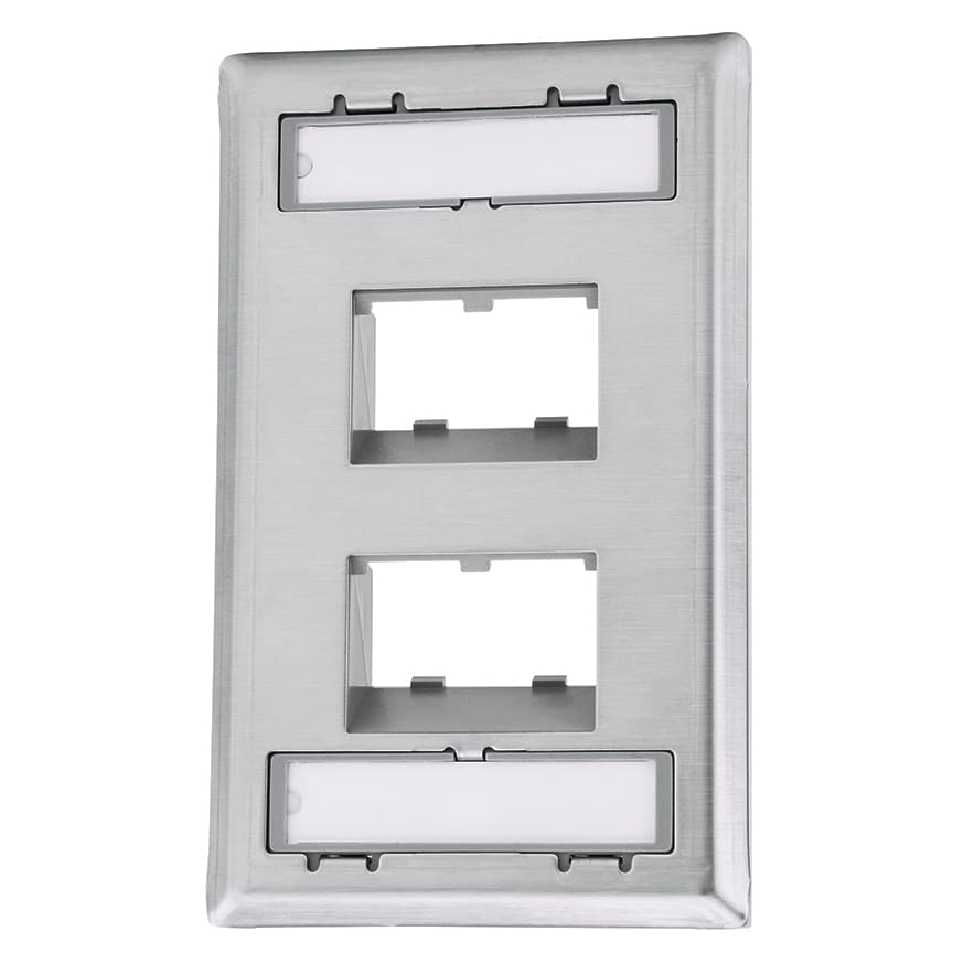 PANDUIT - PANCFPSL4S THE MINI-COM STAINLESS STEEL FACEPLATE A