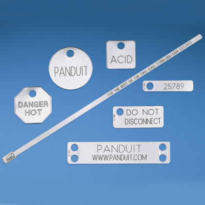 PANDUIT - PANMMP350W17-Q-M MARKER PLATE, TWO HOLES, 304 STAINLESS S