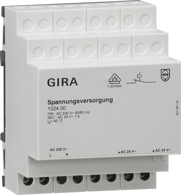 GIRA - GIR102400 TENSIONE ALIMENTAZ. 24V AC 1 A AMG ACCES