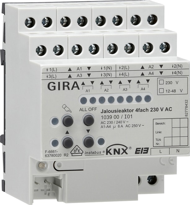 GIRA - GIR103900 ATTUATORE VENEZIANA 4X 230 V AC KNX AMG