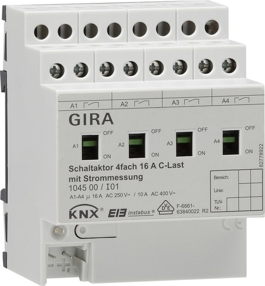 GIRA - GGI104500 ATTUATORE 4X 16 A CARICO C KNX AMG