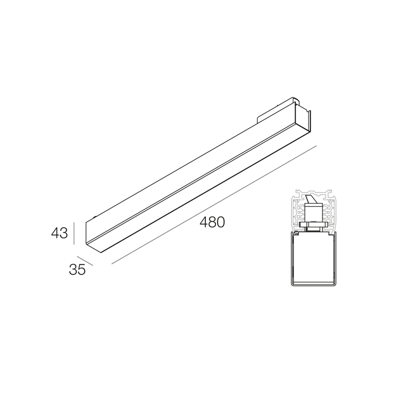 NOVALUX SPA - NOX106738.01 ALL-TRACK: UP-LIGHT BOX ALIM.100W-24V BI