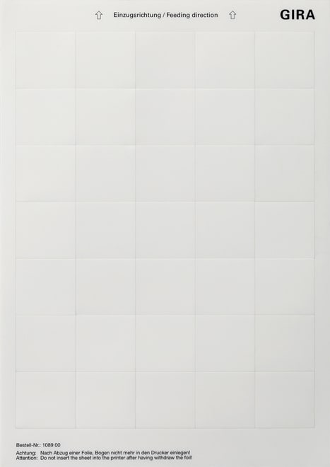 GIRA - GIR108900 FOGLIO DICITURE 38 X 36 MM ACCESSORI