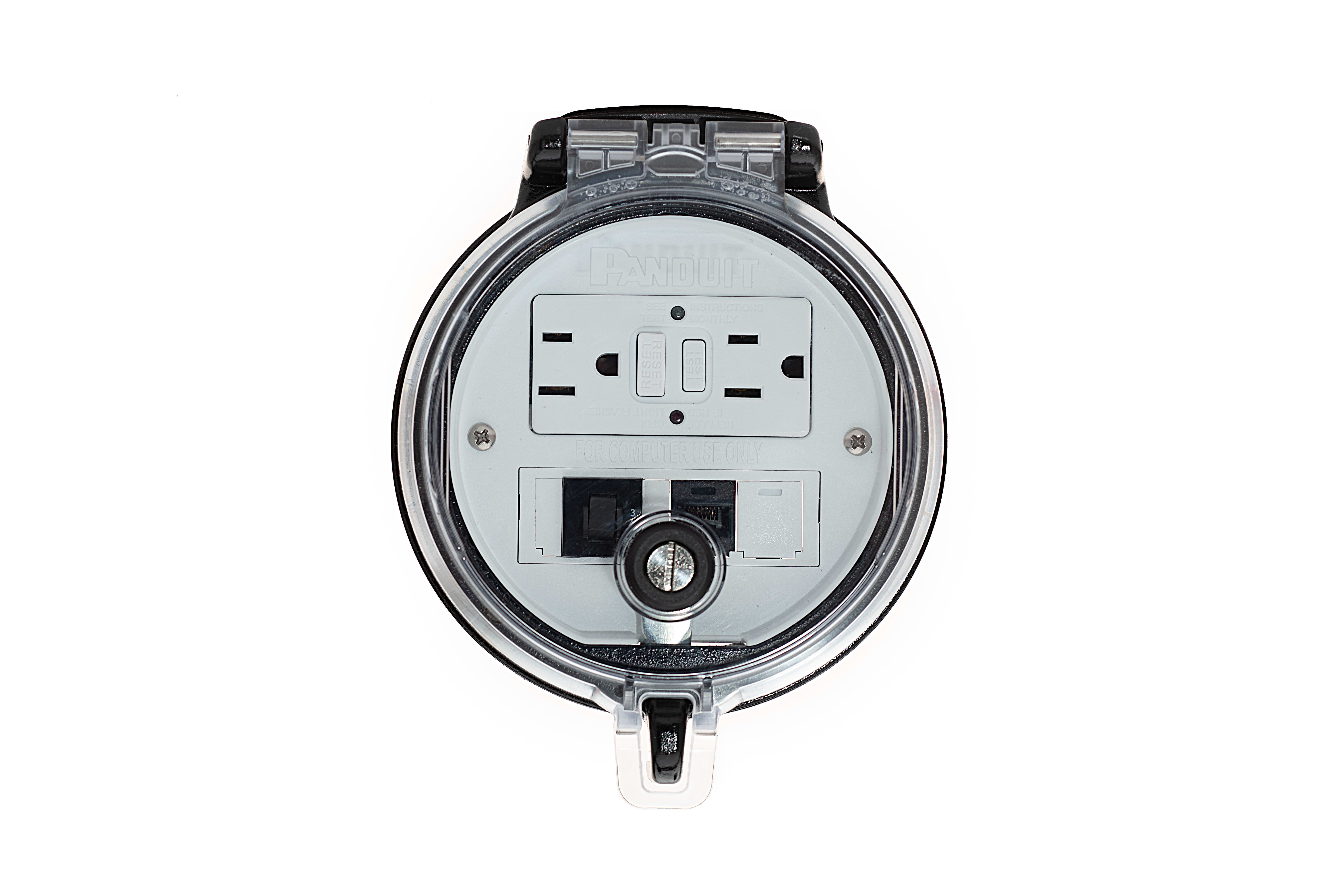 PANDUIT - PANDAP4BC-G3-6 DATA ACCESS PORT, 4IN. BASE, GFCI OUTLET