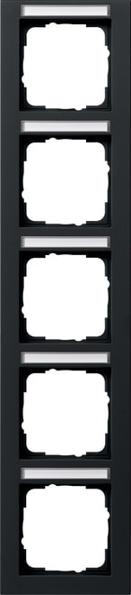 GIRA - GIR111509 PLACCA 5-M VERT. CT GIRA E2 NERO O