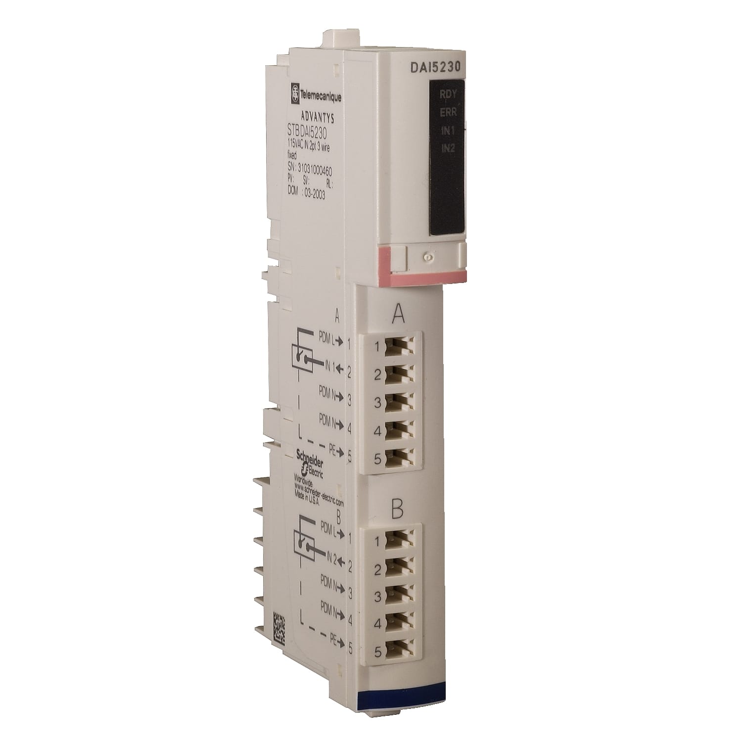 SCHNEIDER ELECTRIC - SNRSTBDAI5230K KIT MOD+CONN+BASE 115VAC IN 2PT 3FILI