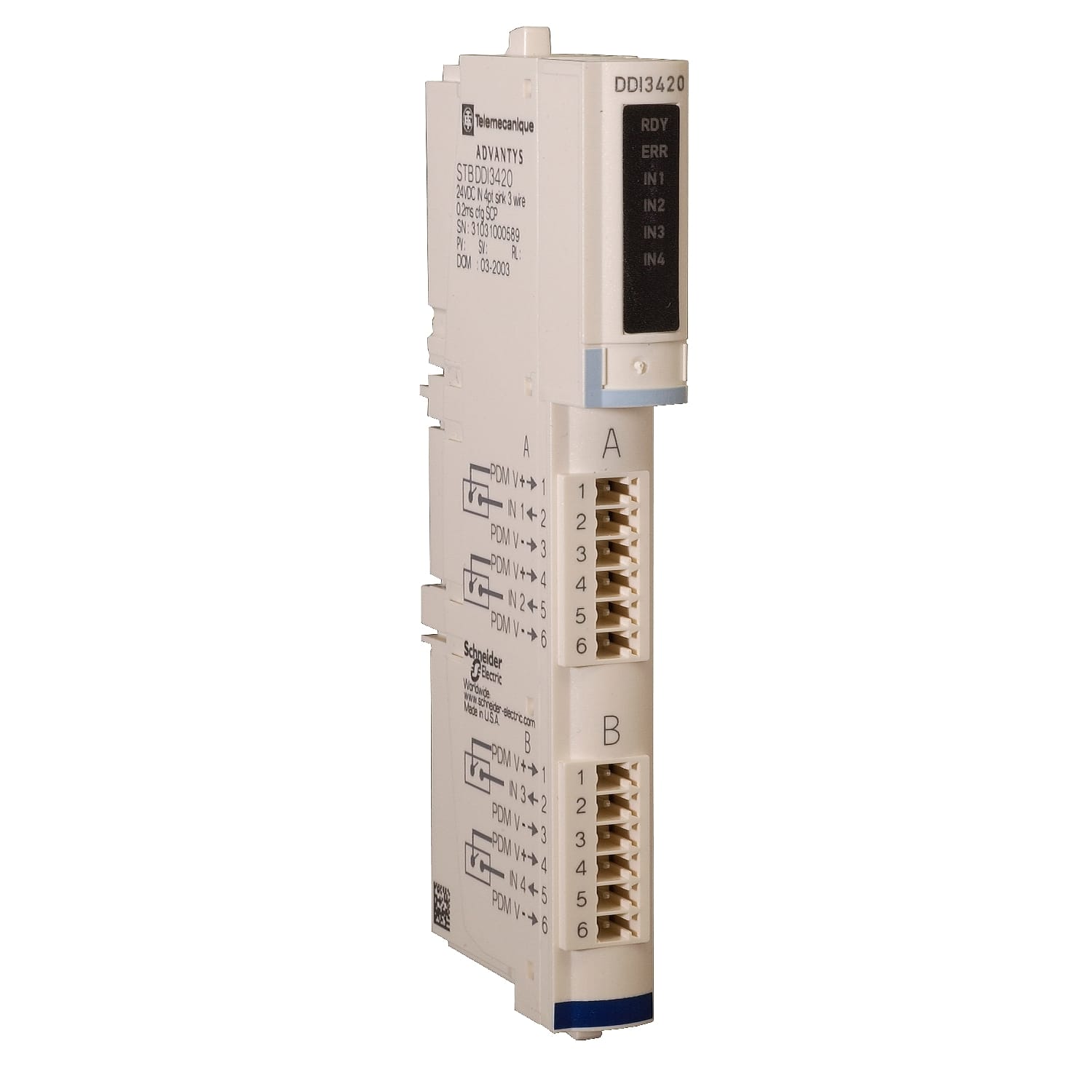 SCHNEIDER ELECTRIC - SNRSTBDDI3420K KIT MOD+CONN+BASE 24VDC IN 4PT