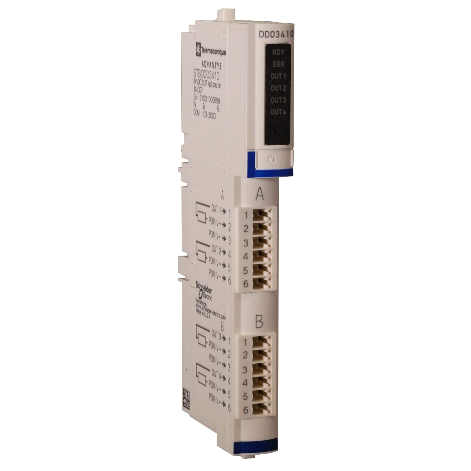 SCHNEIDER ELECTRIC - SNRSTBDDO3410K KIT MOD+CONN+BASE 24VDC OUT 4PT 1A