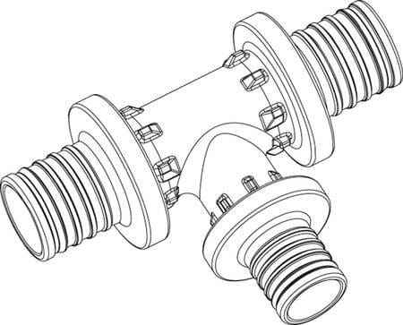 REHAU SPA - RE411600621001 RACC.TEE 25-16-25 RAUTITAN PX