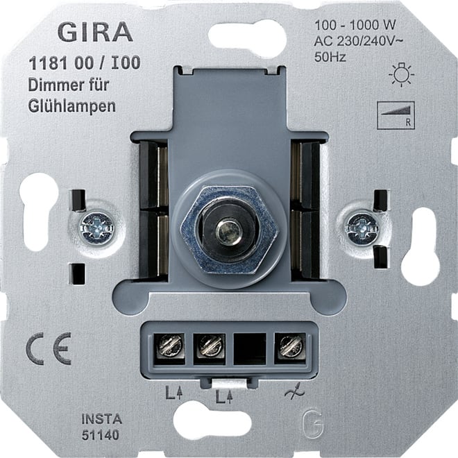 GIRA - GIR118100 MOD.DIMMERINCAND100-1000*WD.PRES.MO