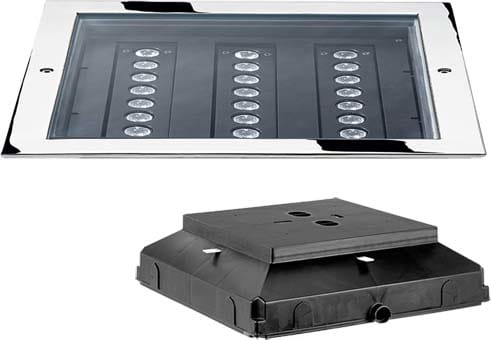 PERFORMANCE IN LIGHT - PRI301509 STEEL 34 SQUARE 24LED 26W 10X45 3000K