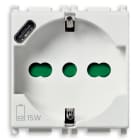 VIMAR SPA - VIW14210.USB PRESA 2P+T 16A UNIVERSALE + USB C BIANCO