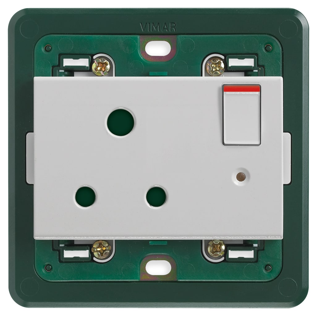 VIMAR SPA - VIW14215.SL PRESA 2P+T 5A INGLESE INTERR. SILVER