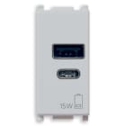 VIMAR SPA - VIW14292.AC.15.SL ALIMENTATORE USB A+C 15W 5V 1M SILVER