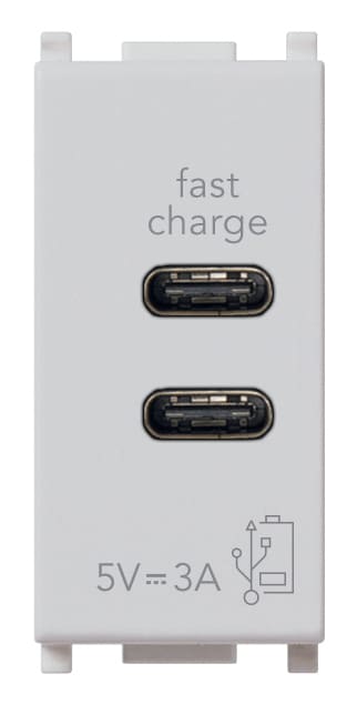 VIMAR SPA - VIW14292.CC.SL ALIMENTATORE USB C+C 15W 3A 5V 1M SILVER