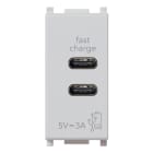 VIMAR SPA - VIW14292.CC.SL Alimentatore USB C+C 15W 3A 5V 1M Silver