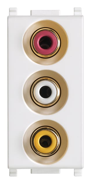 VIMAR SPA - VIW14335 PRESA CON 3 CONNETTORI RCA BIANCO