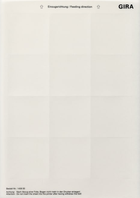 GIRA - GGI145800 FOGLI TARGHETTE 62 X 62 MM
