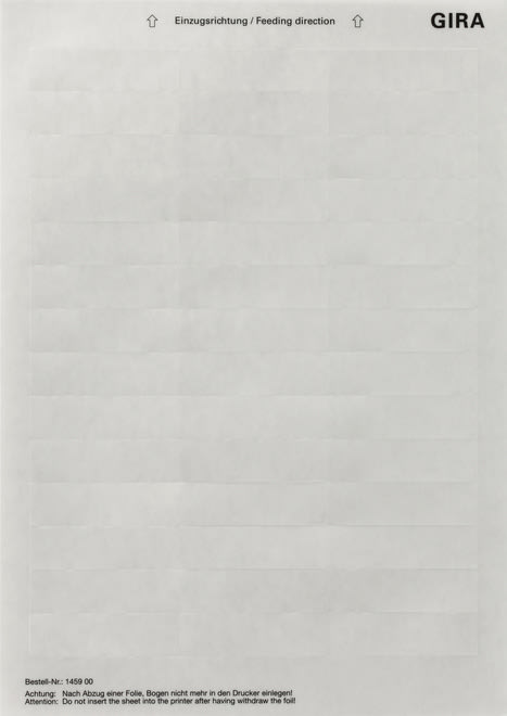 GIRA - GIR145900 FOGLIO DICITURE 62 X 18 MM ACCESSORI