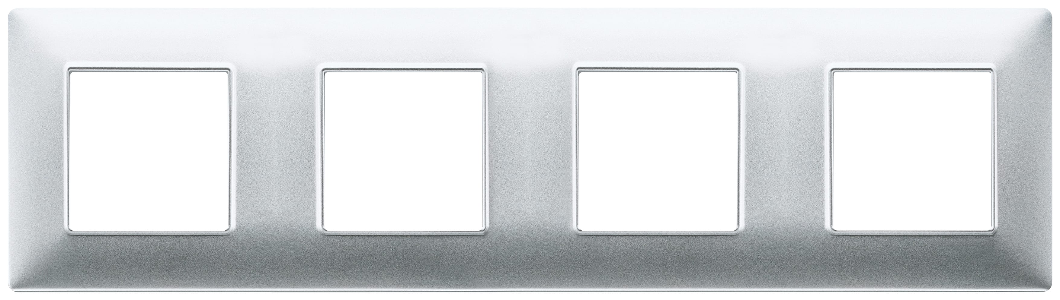 VIMAR SPA - VIW14669.20 PLACCA 8M (2+2+2+2) INT71 ARGENTO OPACO