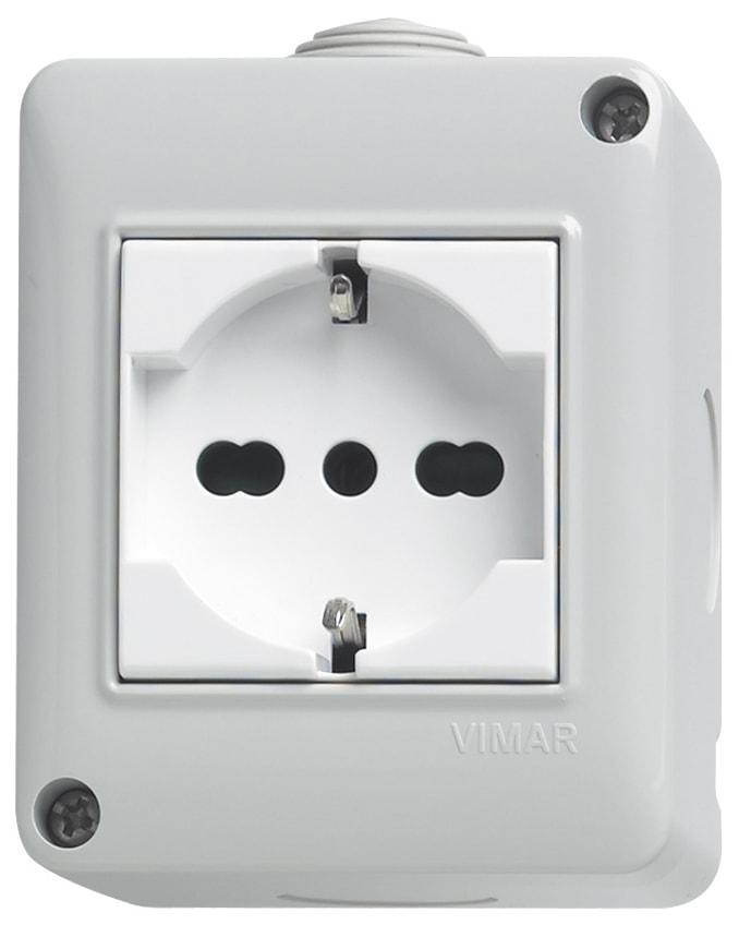 VIMAR SPA - VIW14802.U Plana-Contenitore IP40 2M+presa univers