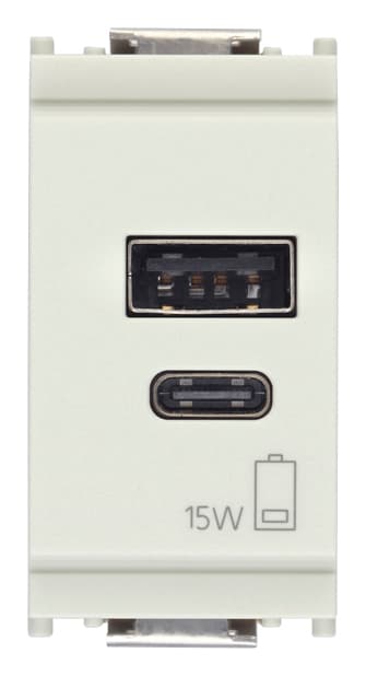 VIMAR SPA - VIW16292.AC.15.B ALIMENTATORE USB A+C 5V 3A 15W 1M BIANCO