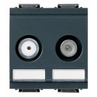 VIMAR SPA - VIW17067.10 PRESA TV-RD-SAT PASSANTE 2 USCITE GRIGIO