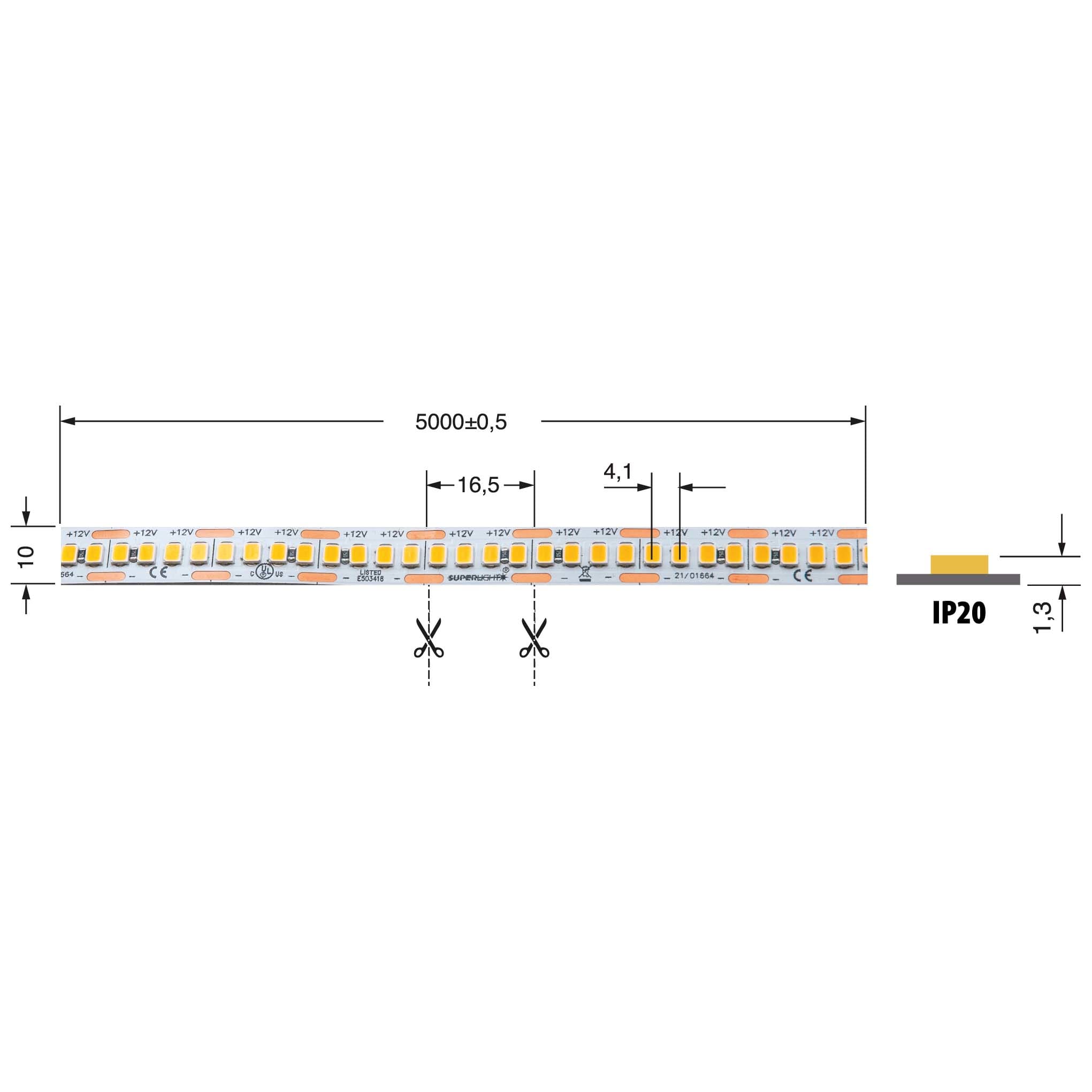 ELCART DISTRIBUTION - ERT186177200 STRISCIA LED 13W/M BN 12V IP20