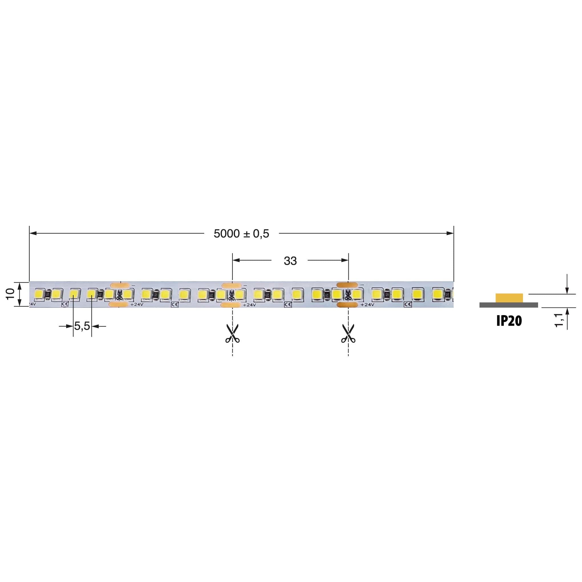 ELCART DISTRIBUTION - ERT186262200 LEDSTRIP 16W/MT 24V BNATUR. IP20