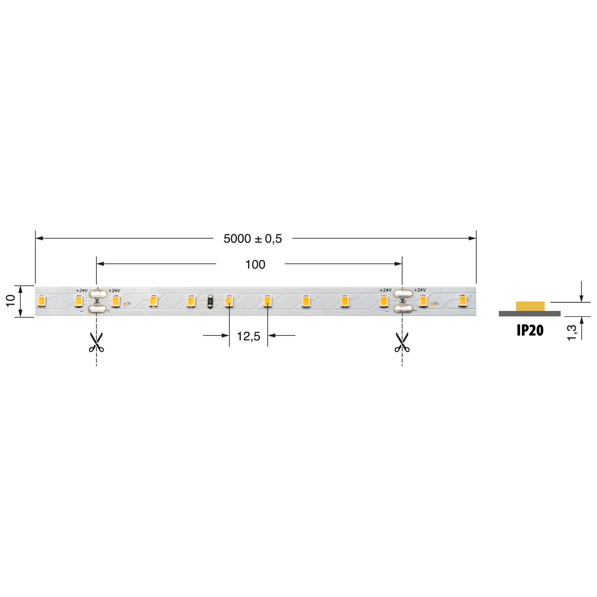 ELCART DISTRIBUTION - ERT186303500 ST.LED 14,4W/M BCC 24V IP20 CRI90