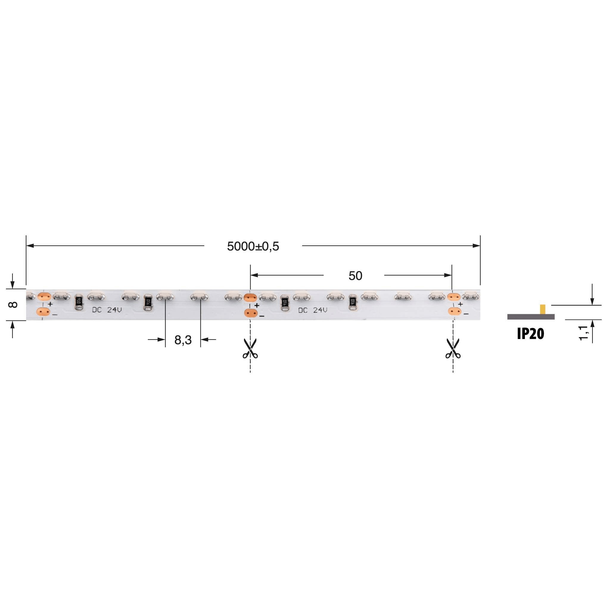 ELCART DISTRIBUTION - ERT186343000 STRISCIALED 14,4W/M BF 24V IP20 S