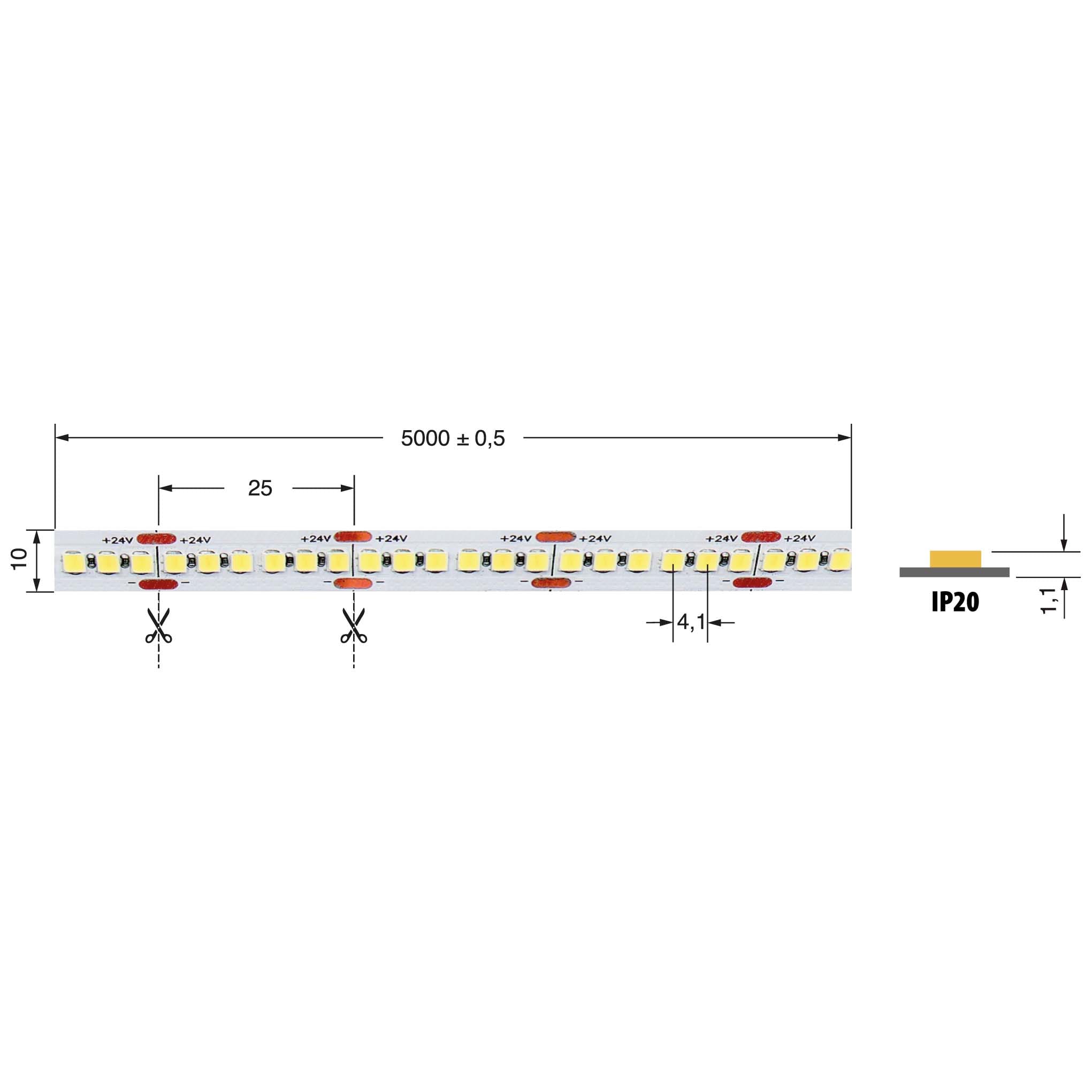 ELCART DISTRIBUTION - ERT186364200 LEDSTRIP 20W/MT 24V BNATURA IP20
