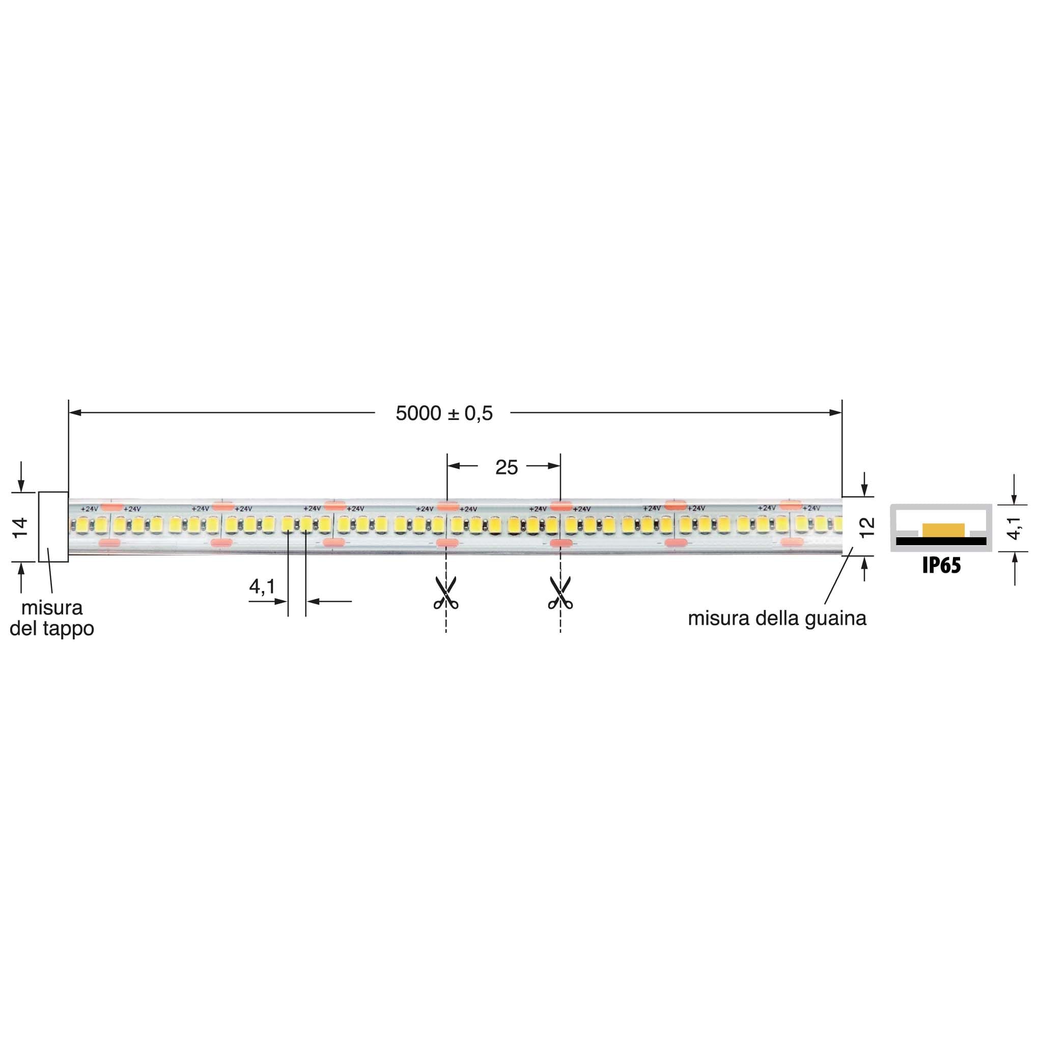 ELCART DISTRIBUTION - ERT186364700 LEDSTRIP 20W/MT 24V BNATURA IP65