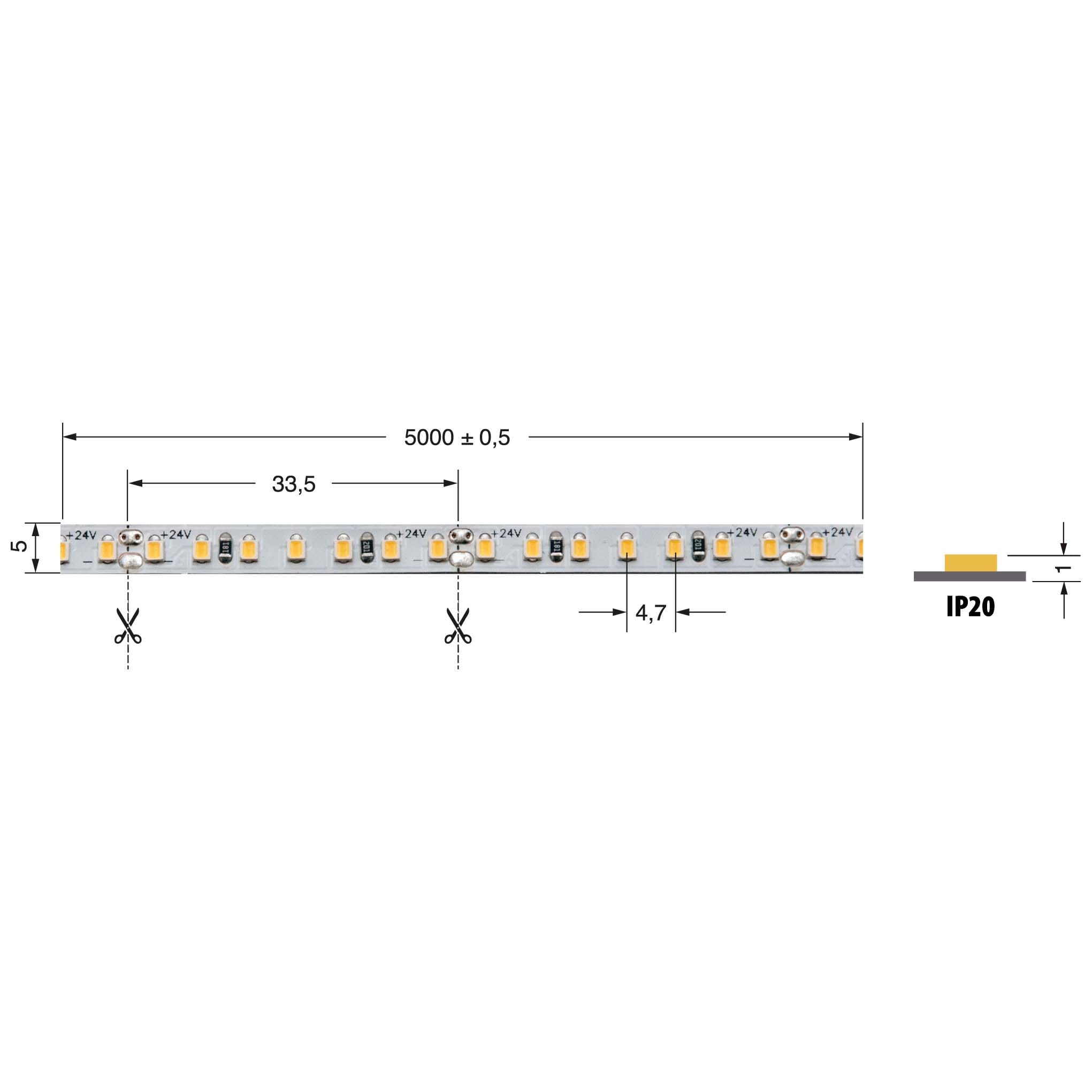 ELCART DISTRIBUTION - ERT186408200 S.LED 5MM 8,6W/M 24V BN IP20 CR90