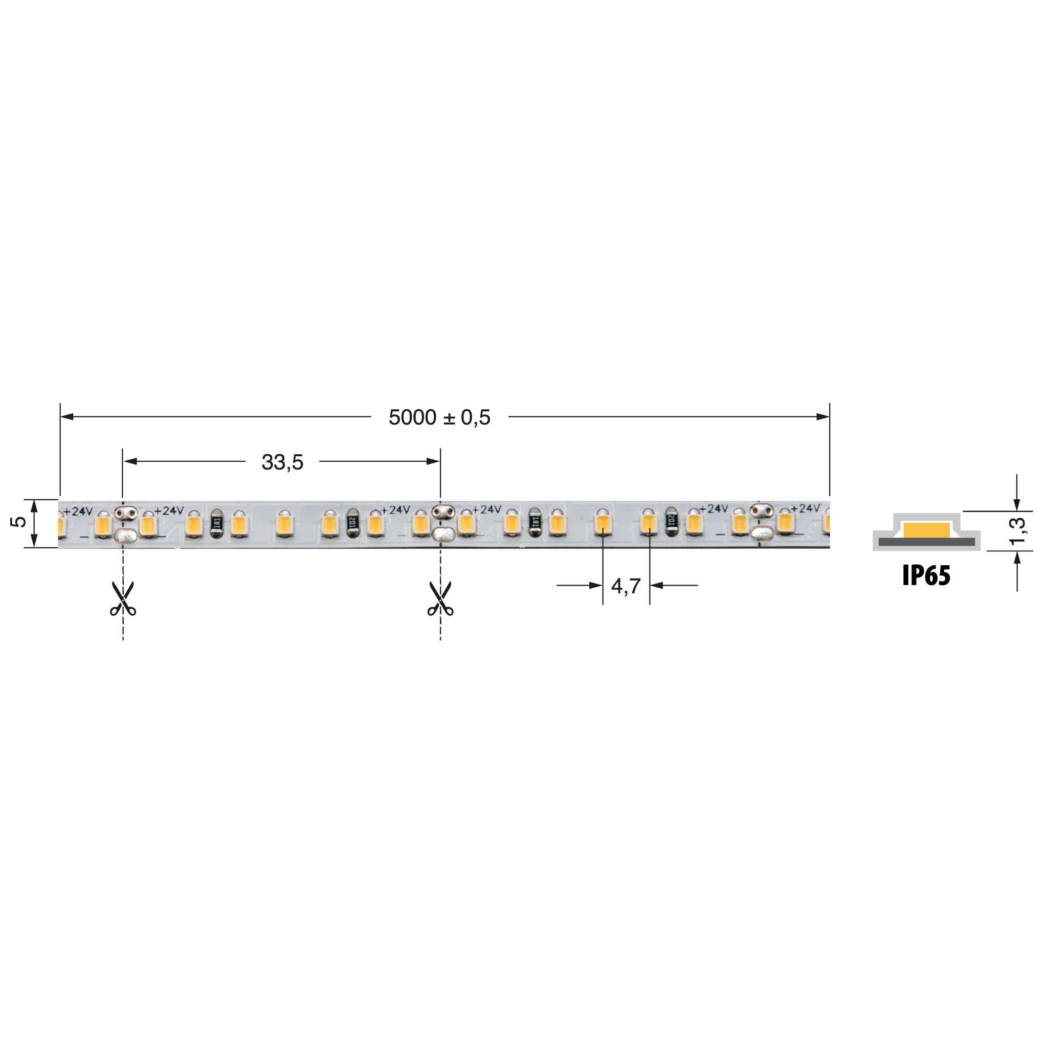 ELCART DISTRIBUTION - ERT186409400 S.LED 5MM 8,6W/M 24V BC IP65 CR90