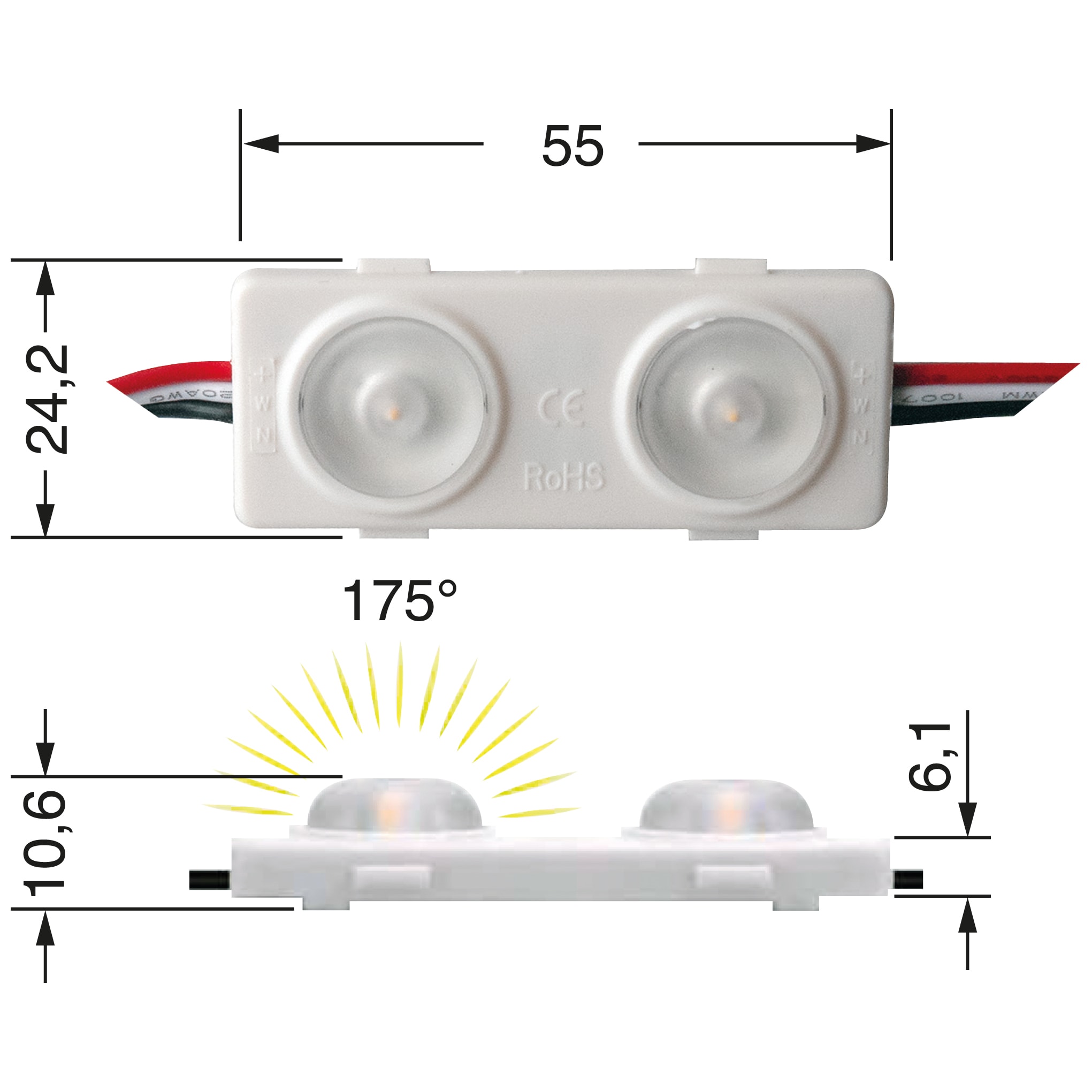 ELCART DISTRIBUTION - ERT186507000 10 MODULI 2W 24V BC-BF IP65 CRI90