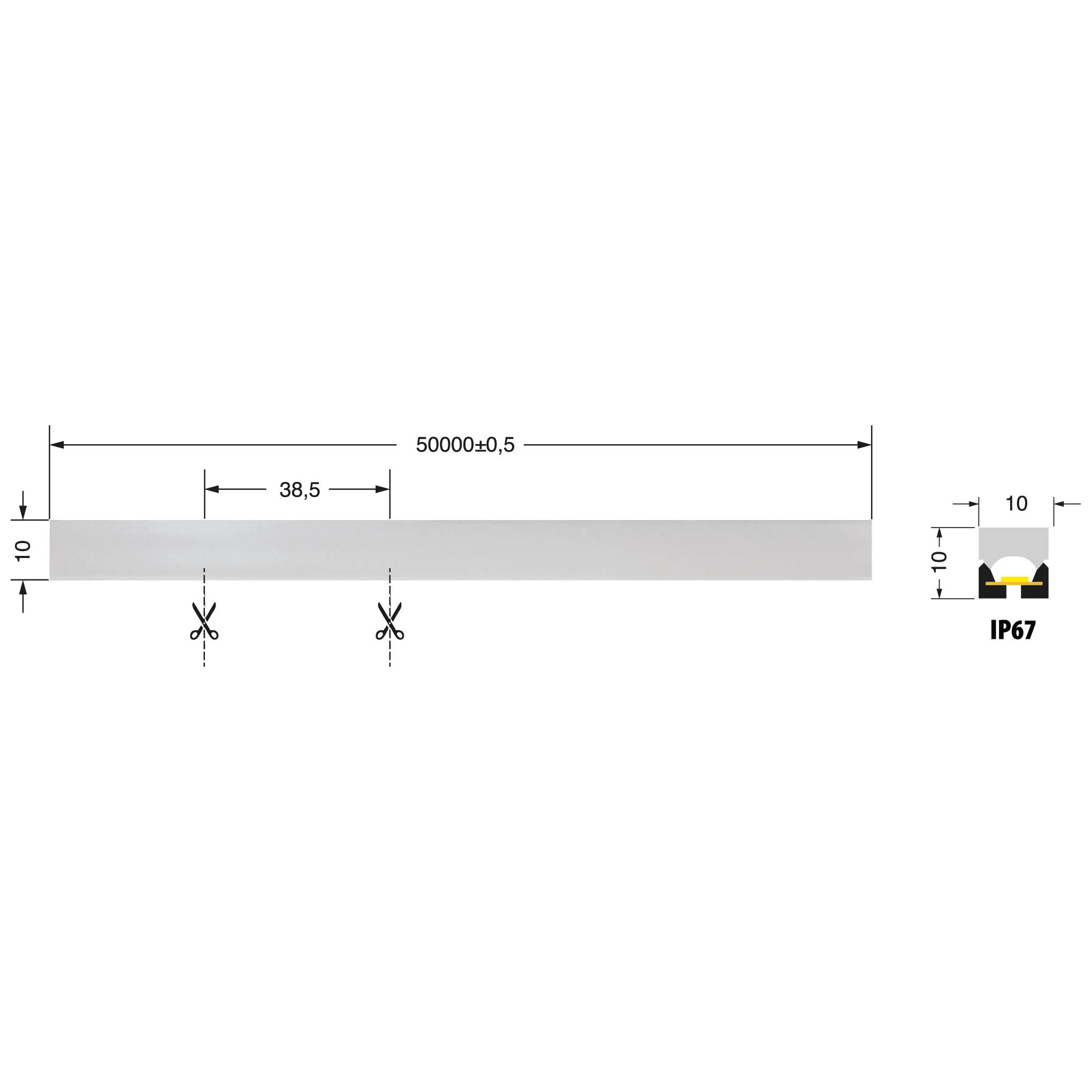 ELCART DISTRIBUTION - ERT186743200 NEON LED 14W/M BN 24V IP67 CRI90