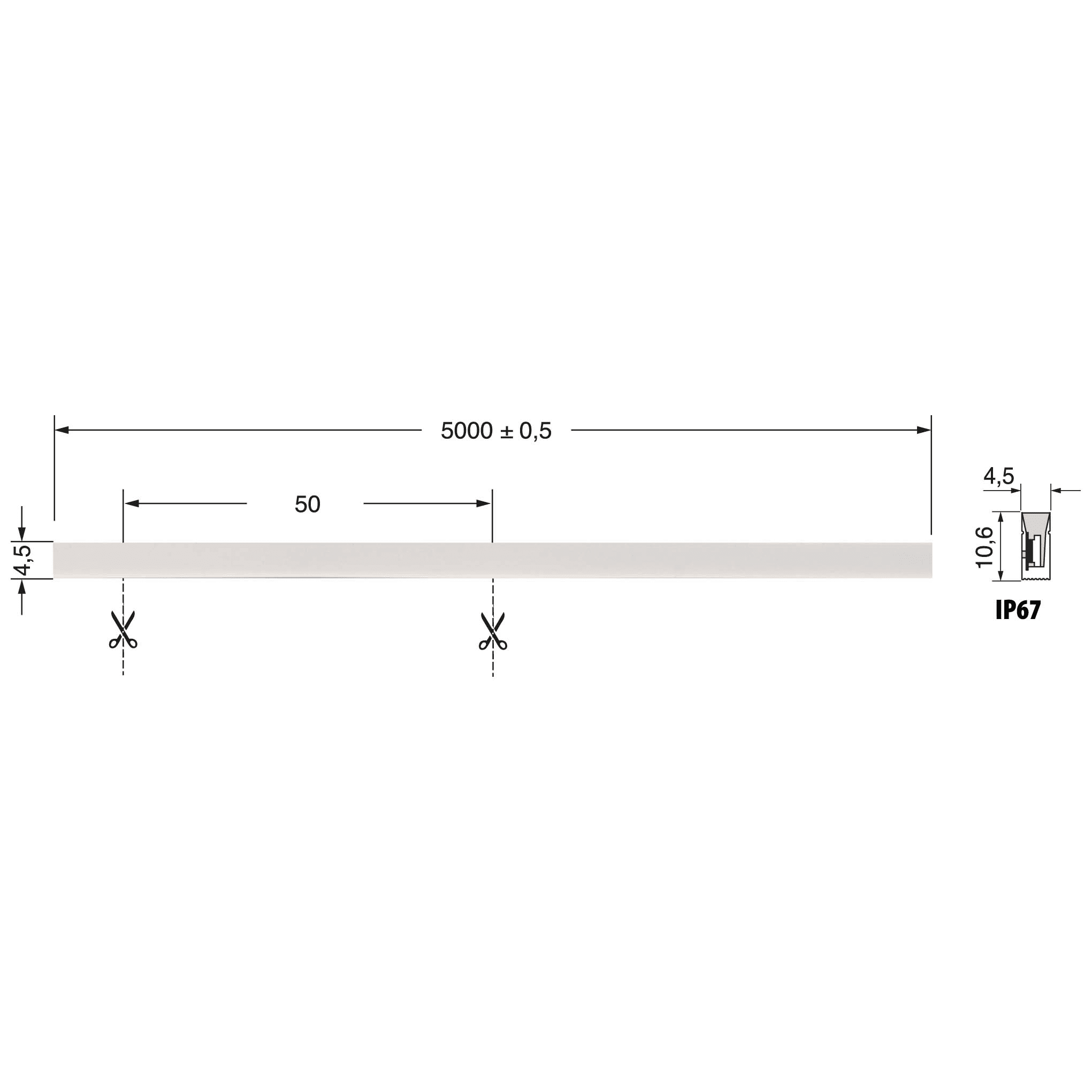 ELCART DISTRIBUTION - ERT186752500 MINI NEON 8W/M BC 24V IP67 CRI90