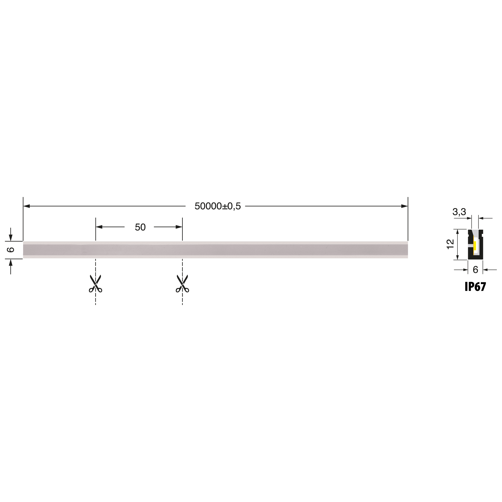 ELCART DISTRIBUTION - ERT186755500 MINI NEON 10W/M RGB 24V IP67