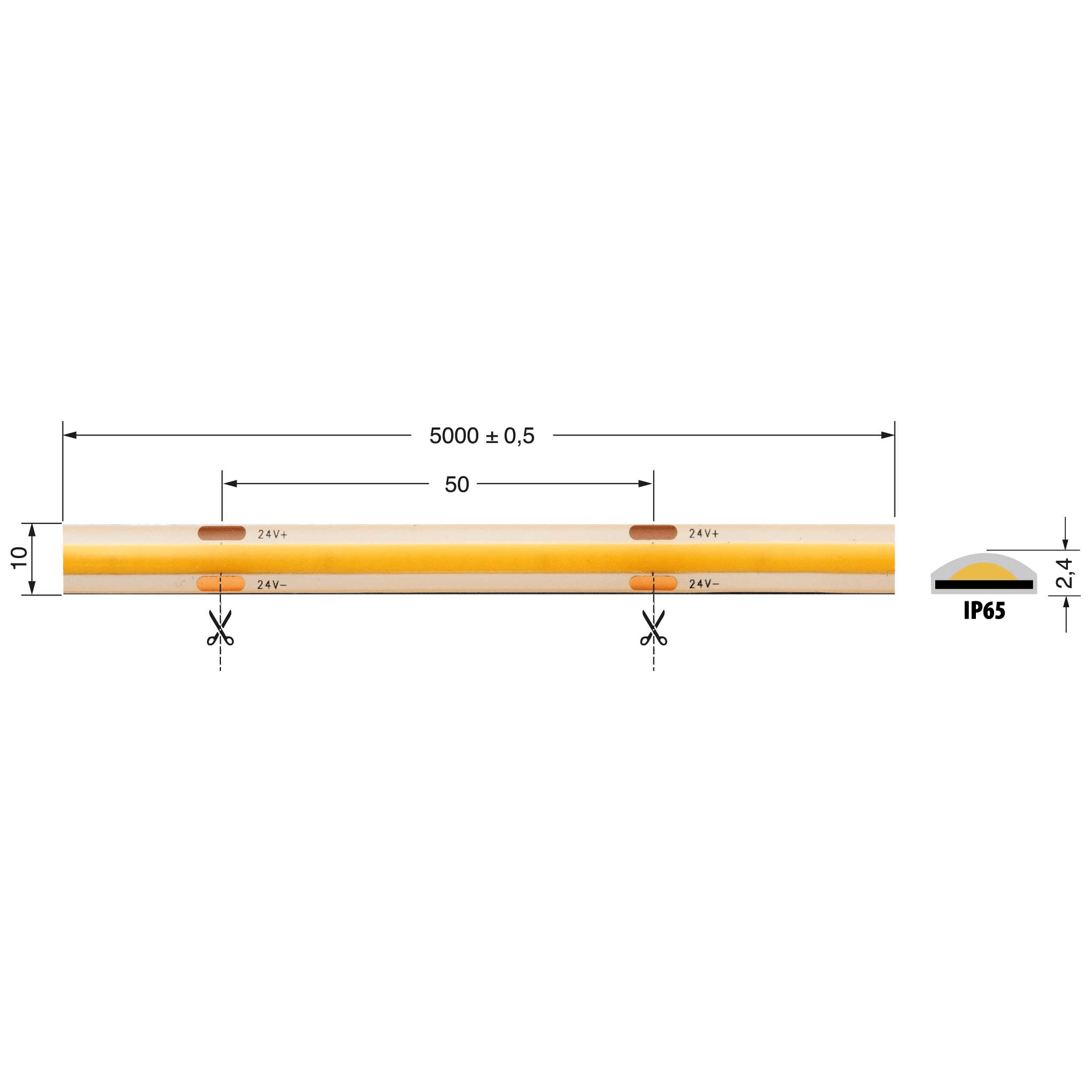 ELCART DISTRIBUTION - ERT186903200 S.LED COB 16W/M 24V BN IP65 CRI90