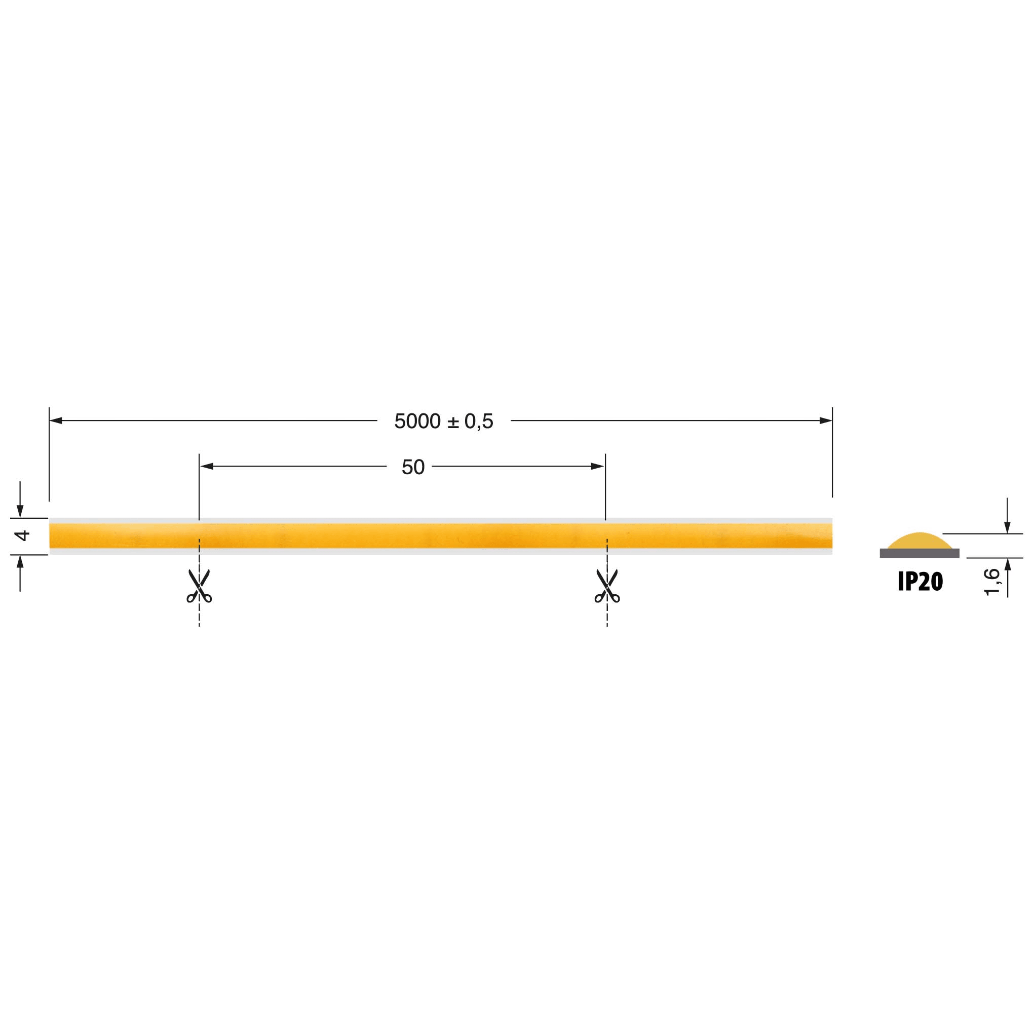 ELCART DISTRIBUTION - ERT186905000 S.L COB 4MM 4WM 24V BF IP20 CRI90
