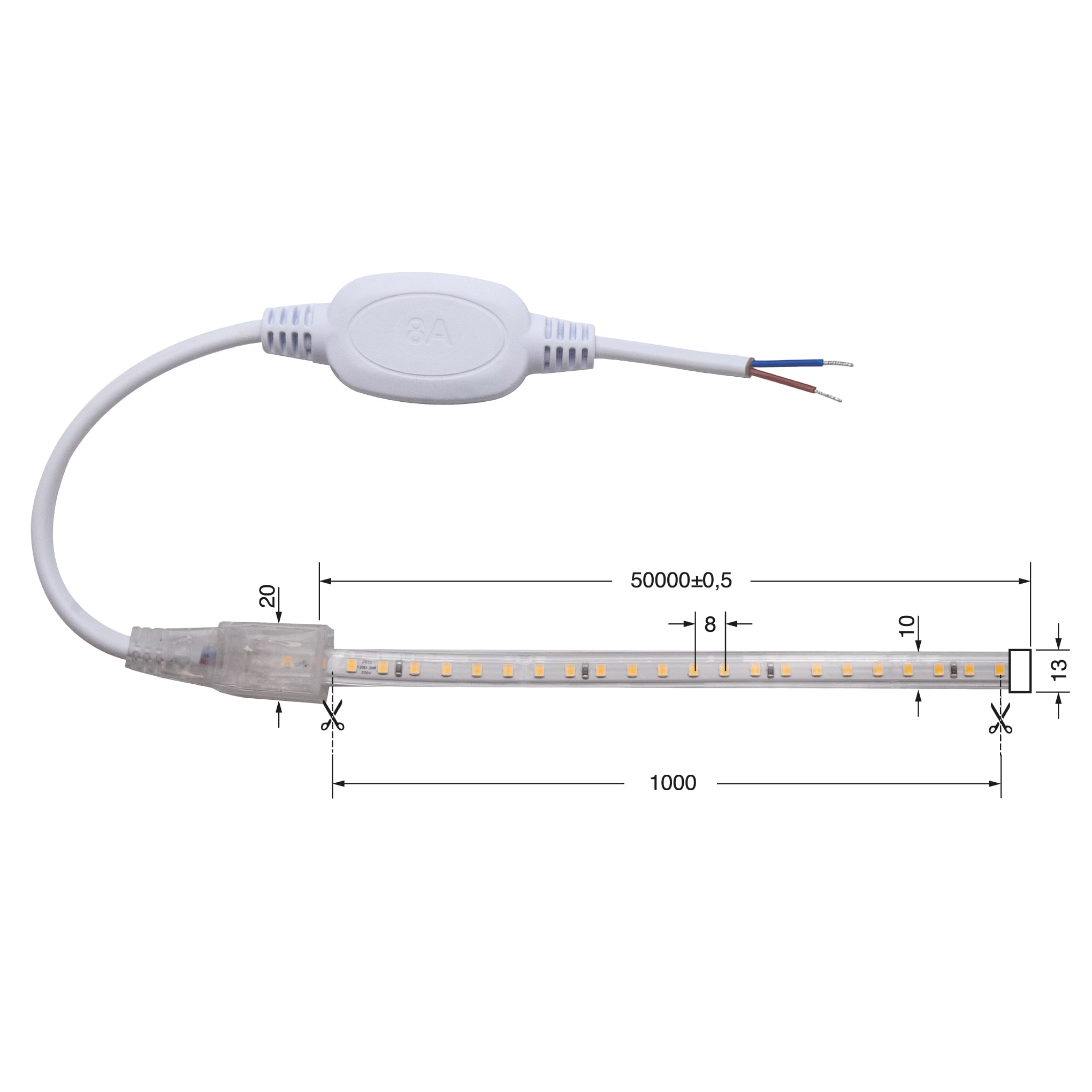 ELCART DISTRIBUTION - ERT186952000 STRIP LED 9W/M BF I-220V IP65 50M