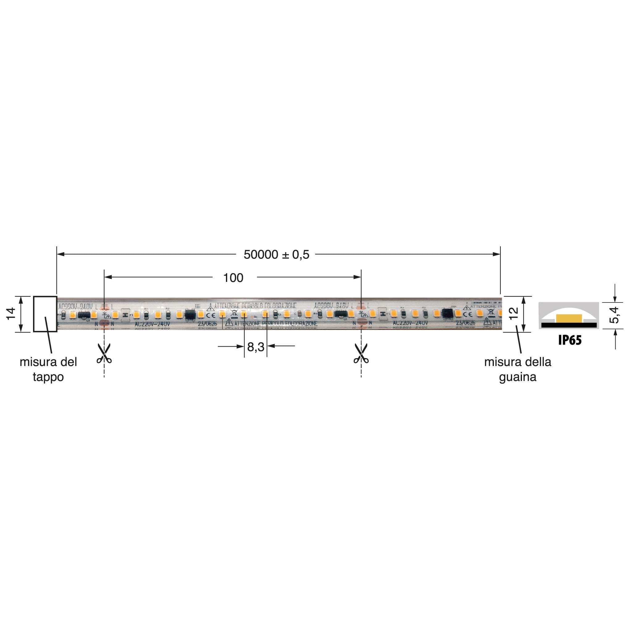 ELCART DISTRIBUTION - ERT187008000 STRI.LED 17W/M BF 220V IP65 50M