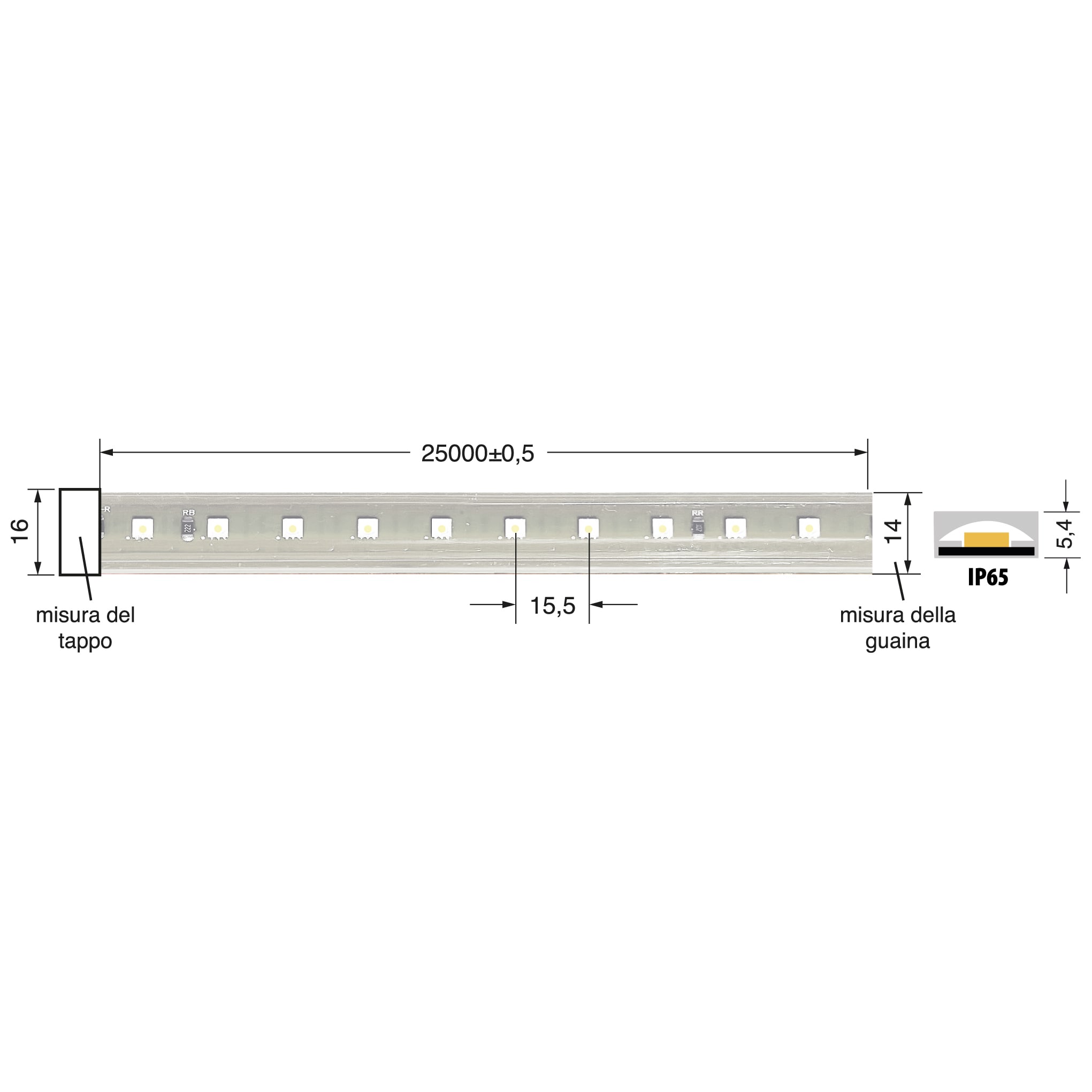 ELCART DISTRIBUTION - ERT187011500 STRI.LED 10W/M RGB 220V IP65 25M