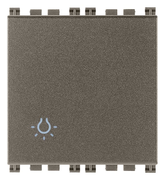 VIMAR SPA - VIW19008.2.L.M PULSANTE 1P NO 10A 2M LUCE METAL