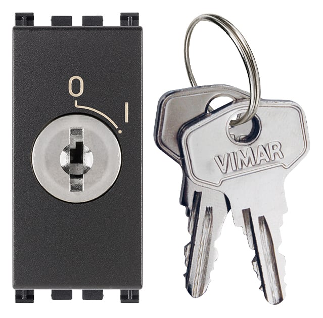 VIMAR SPA - VIW19086.CU PULSANTE 2P NO 16A +CHIAVE UNIF. GRIGIO