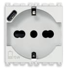 VIMAR SPA - VIW19210.USB.B PRESA 2P+T 16A UNIVERSALE + USB C BIANCO